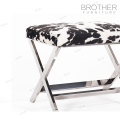 Living Room ottoman stainless steel bench with metal bench legs